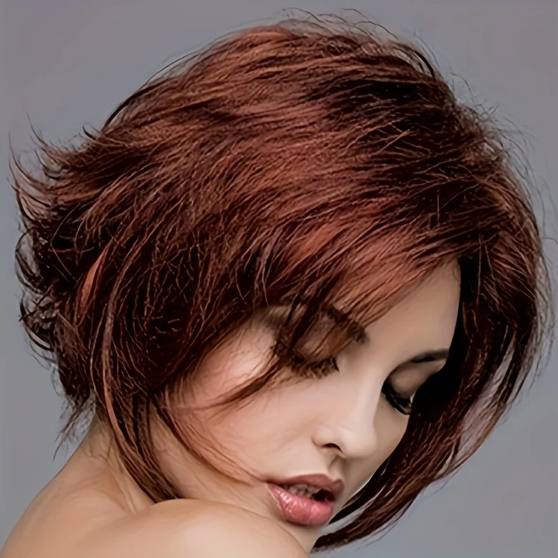 

1 шт. модный женский короткий кудрявый парик цвета каштановой коричневой, 10 дюймов, с синтетической сеткой-розой, идеально подходит для повседневного образа и косплея