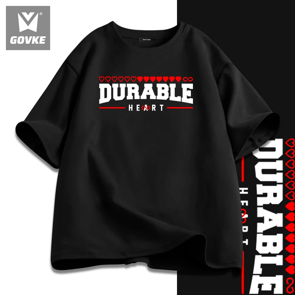 Durable Loving Heart Heart Word Printed T-Shirts Trendsetter Clothing 100%Pure Cotton Unique Design Fashion Loose T Shirts