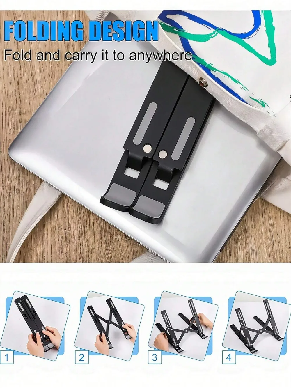 Laptop Stand, Ergonomic Portable Plastic IPad & Phone Stand With 10-Speed, Suitable For Laptop, Office Bedroom Study And Travel