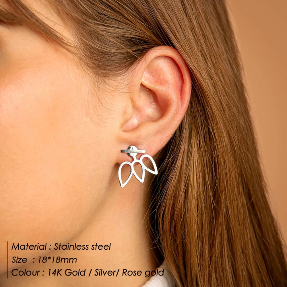 e-Manco Trendy Ladies Stud Earrings for Women Geometric Stainless Steel Earrings Sets Studs Cute Earrings Fashion Jewelry