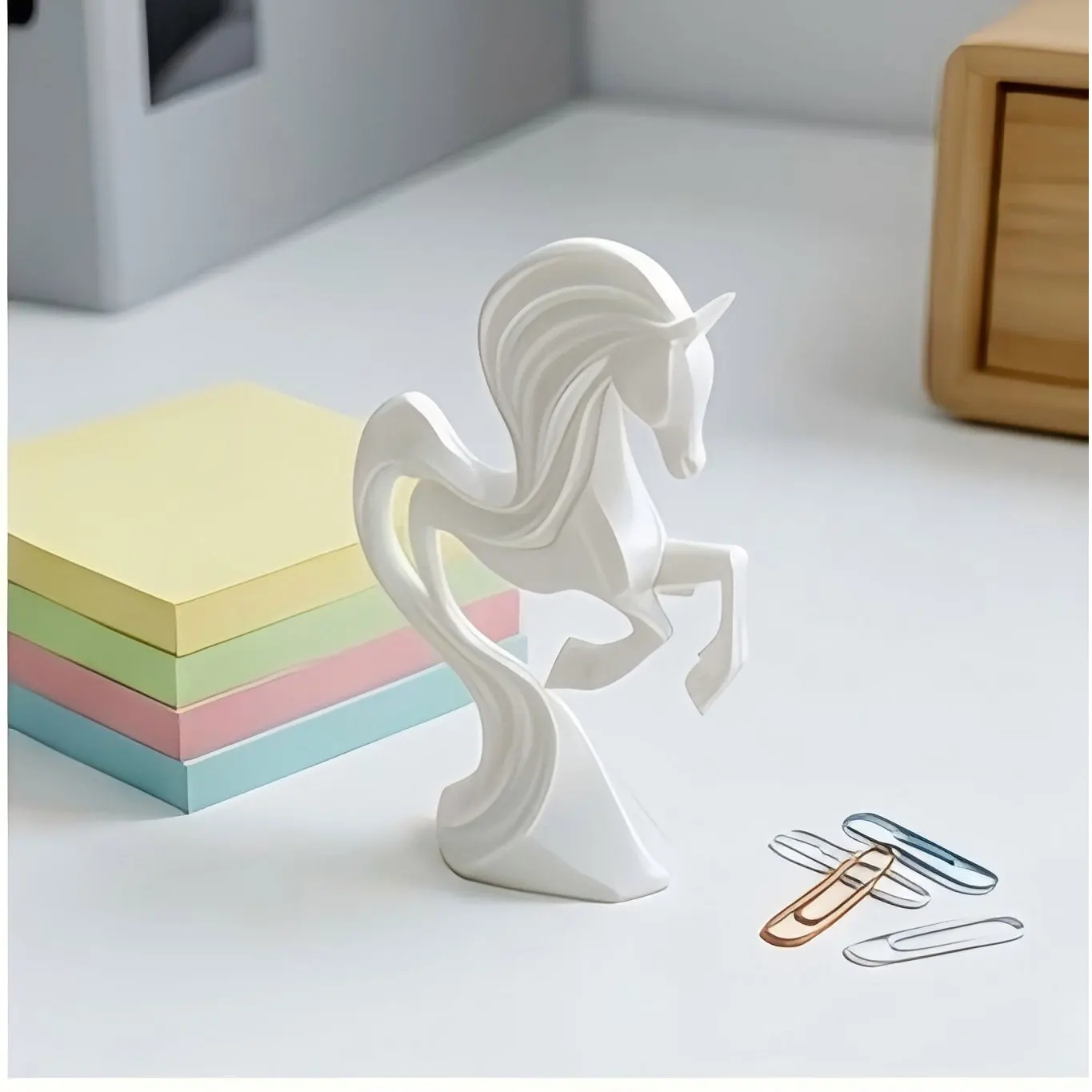 Modern Abstract Streamline Horse Statue Elegant Galloping Steed Small Animal Sculpture For Office Study Tea Table Shelf Decor