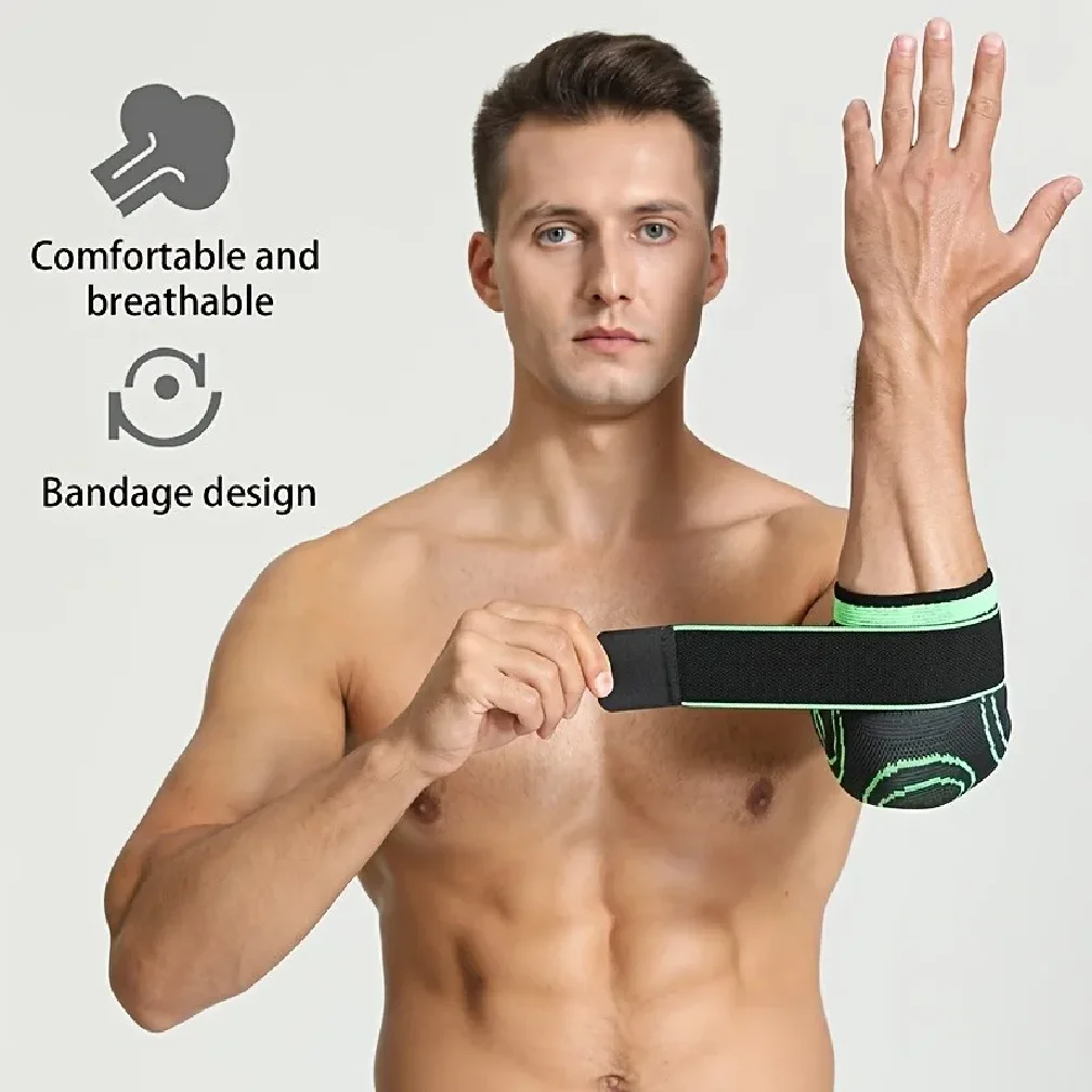 2pcs  Sports Elbow Protector For Men And Women, Joint Sleeve Protector Arm Sheath, Tennis Elbow Belt Strap Pressurized Winding