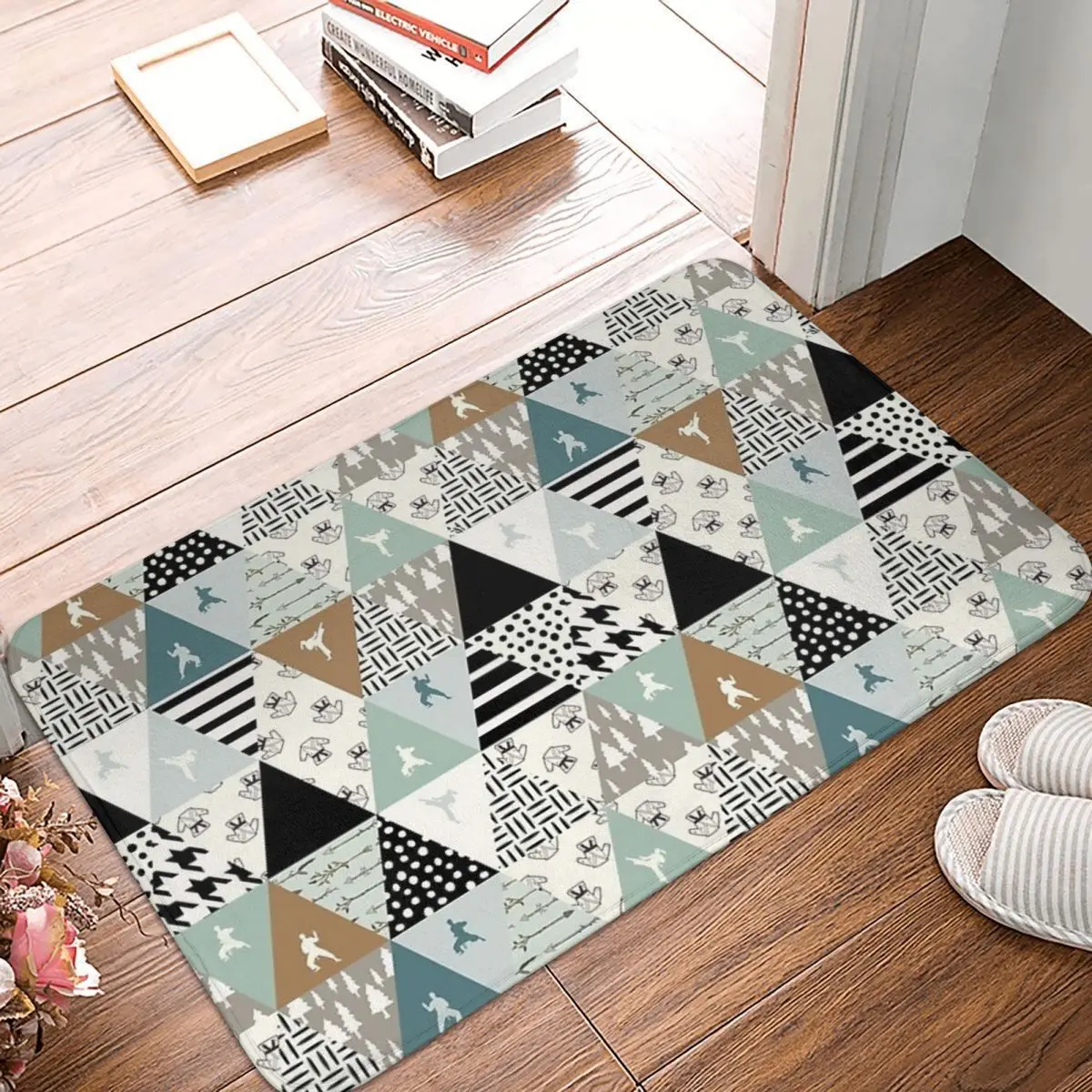 Taekwondo Non-slip Doormat Taekwondo Shape Patchwork Living Room Kitchen Mat Outdoor Carpet Indoor Pattern Decor