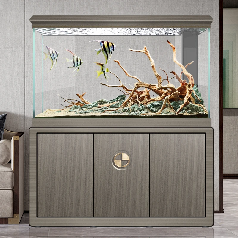 Fish tank living room large 2025 new ecological bottom filter smart aquarium ultra-white Fashion