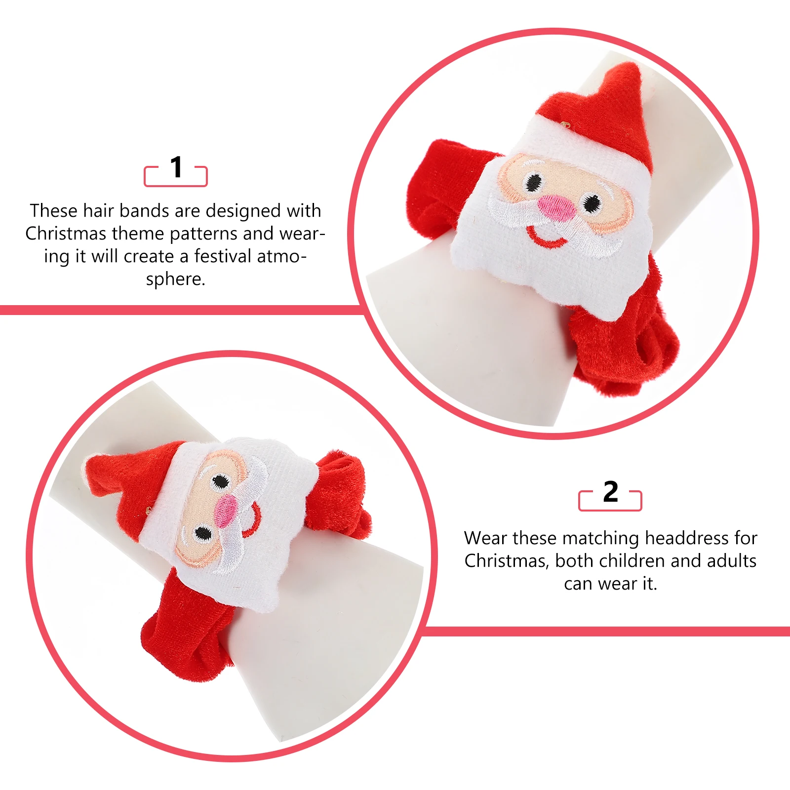 

6pcs Christmas Bands Lovely Festival Party Headwear Adults Holiday Decor Xmas Hair Cartoon Hair Ropes Ropes