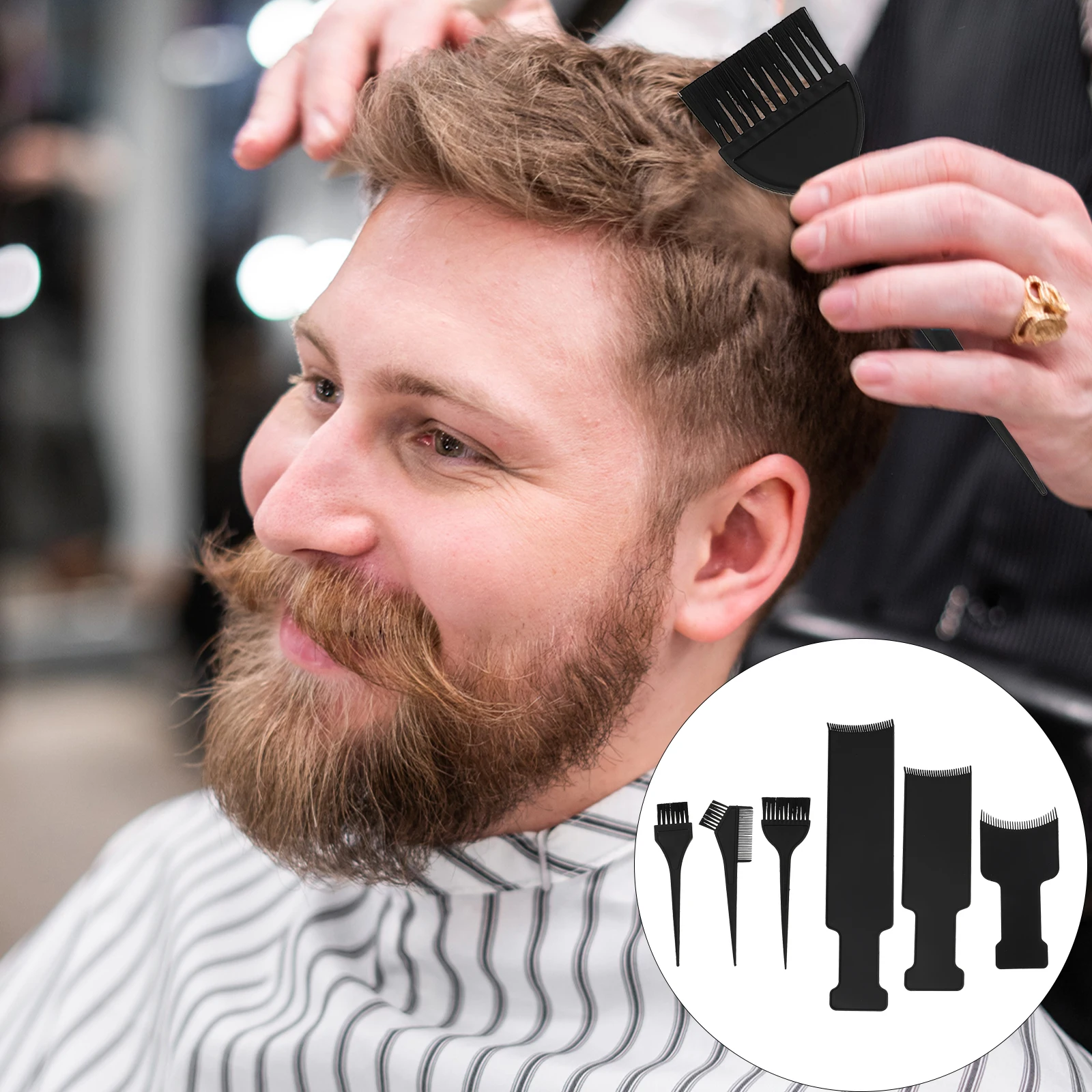 

6 pcs Hair Dye Tool Dyeing Brushes Highlight Tool Kit Salon Coloring Comb Set Easy Application Durable Tools Wide Use