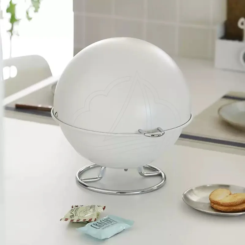 Round Spherical Flip Storage Box, Desktop Organizer for Candy Snack Coffee Capsule Home Decor