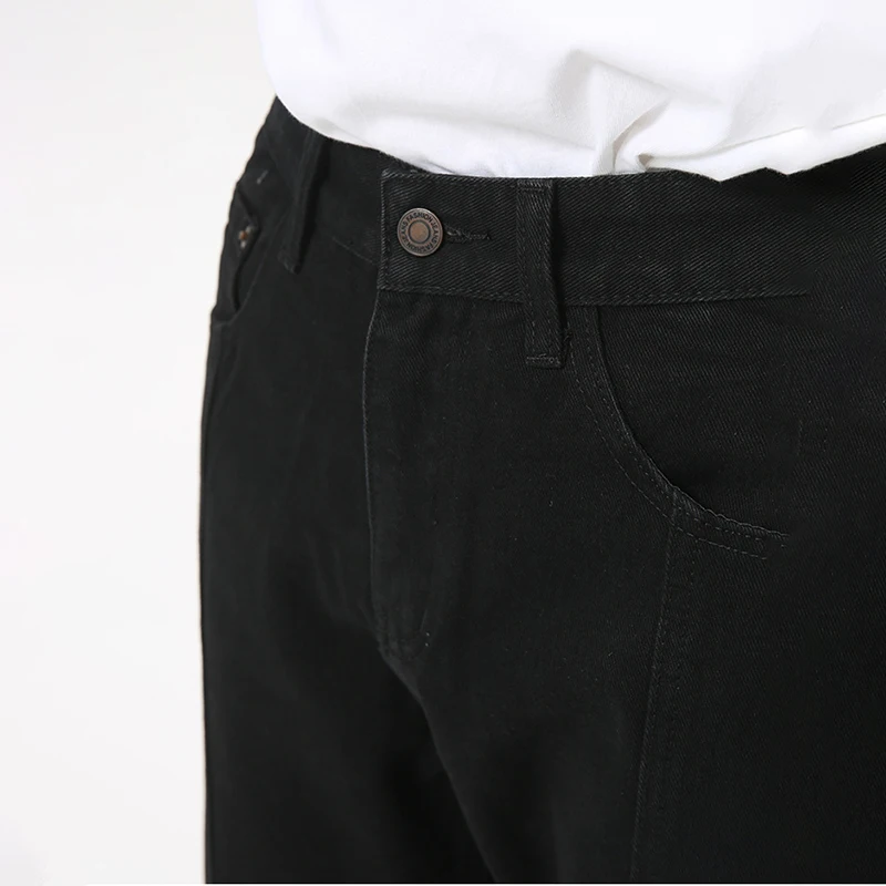 WTHT Celana Denim High Street Desain Tambal Sulam Tidak Beraturan Pria Fashion Jeans Kasual Kaki Lebar Longgar Trendi Baru Musim Panas Pria 2A0093