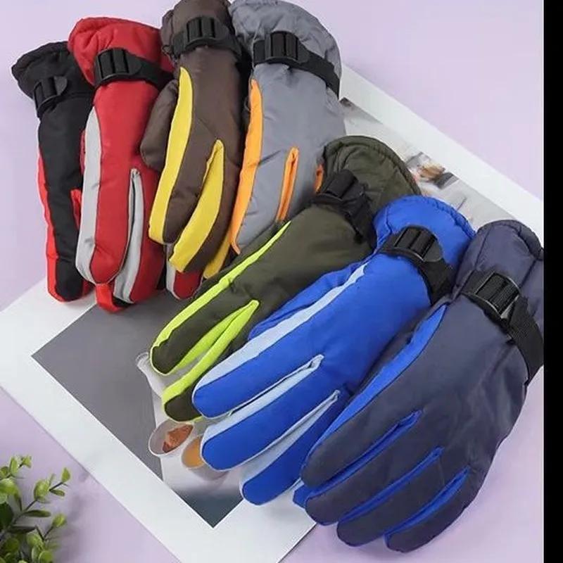 New Winter Men's Warm Gloves for Outdoor Skiing and Cycling, Fleece-Lined and Thickened