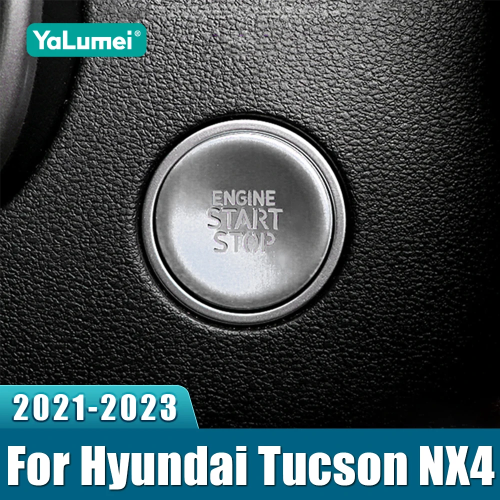 Für Hyundai Tucson NX4 2021 2022 2023 Hybrid N Linie Auto Motor Push Start Stop Taste Abdeckung Trim Aufkleber Zubehör