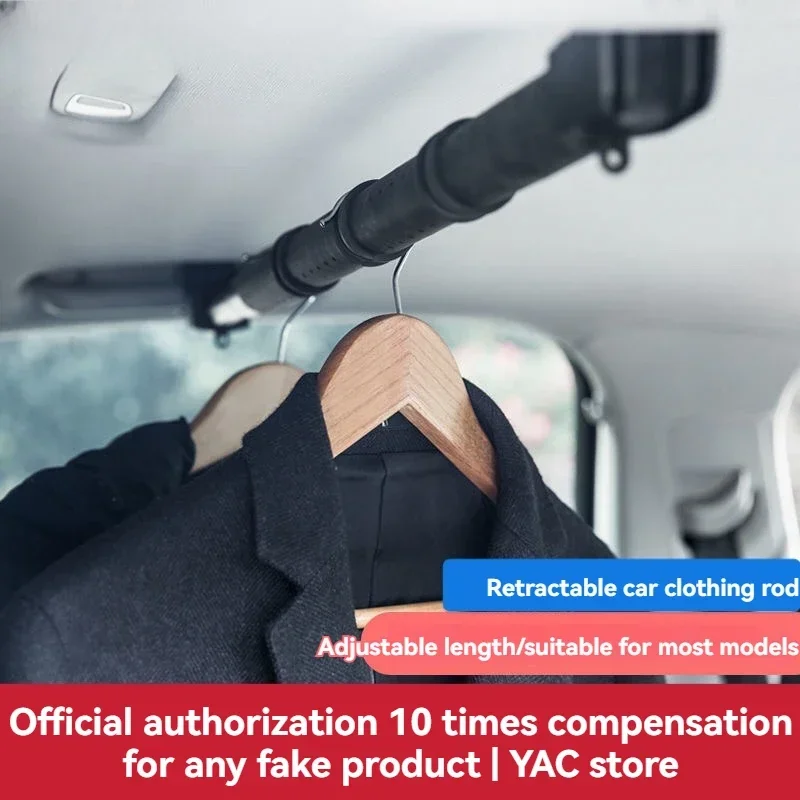 Upgrade Car clothes rack, multifunctional telescopic clothes drying rod for car, portable clothesline in car trunk