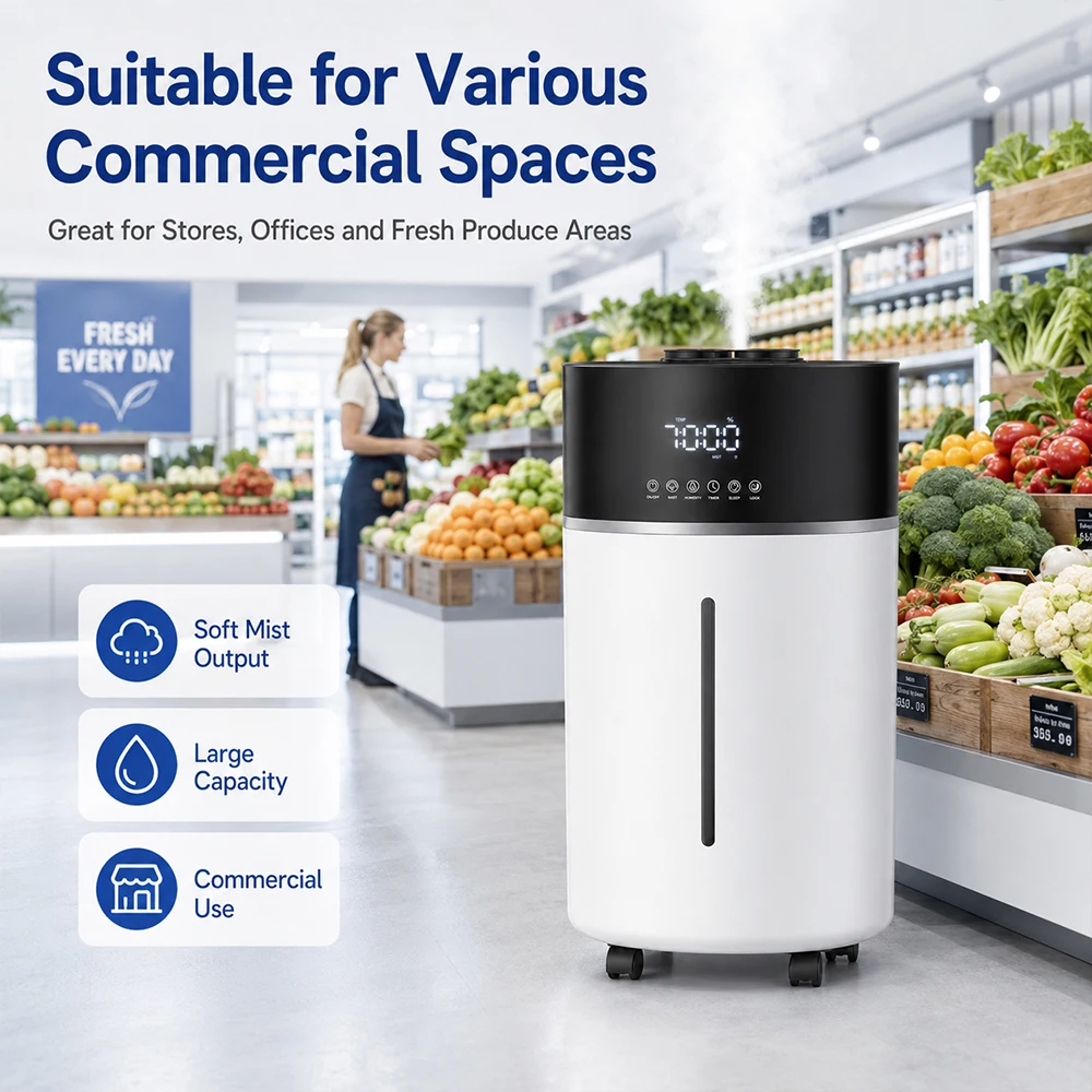 Quiet Ultra Mist Humidifier 18L Large Capacity Smart Auto Humidity Control for Home Office Commercial Bedroom