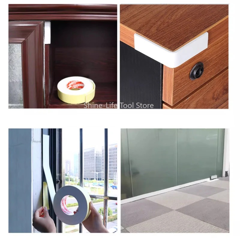 White EVA Foam Tape Single-Sided Adhesive Thick 2~10mm Window Door Insulation Shock Absorption Anti Collision Foam Tape