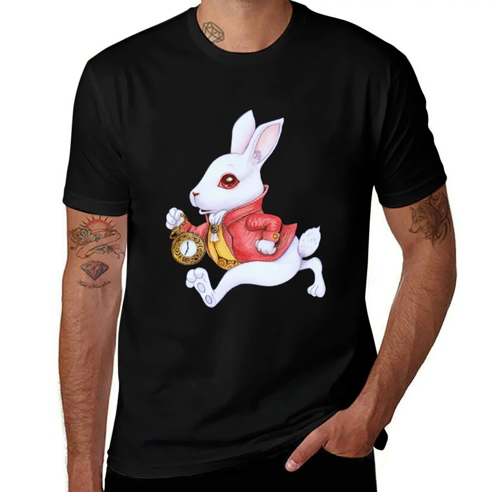 White Rabbit T-Shirt Classic Print Short Sleeve Shirt