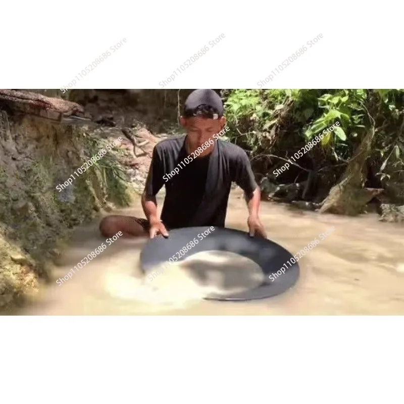 

Thickened Pointed Bottom Gold Pan 51CM - Hand-Cranked Gold Washing Tool with Shovel Dredge