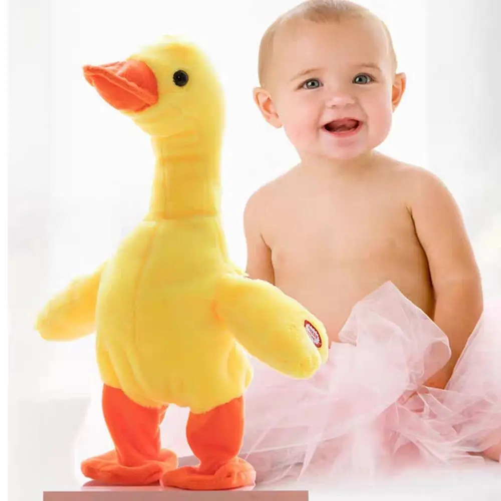 Cute 138 Music Talking Duck Electric Soft Walking Duck Comfortable Multifunctional Singing Duck Baby Interactive Play
