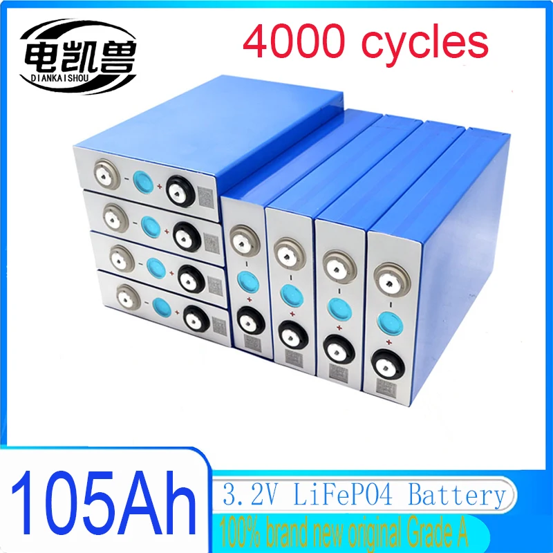 

1/16PCS 3.2V 105Ah Lifepo4 Brand new Grade A Battery Lithium Iron Phosphate Batteri DIY RV Boat Home Energy Storag Cell