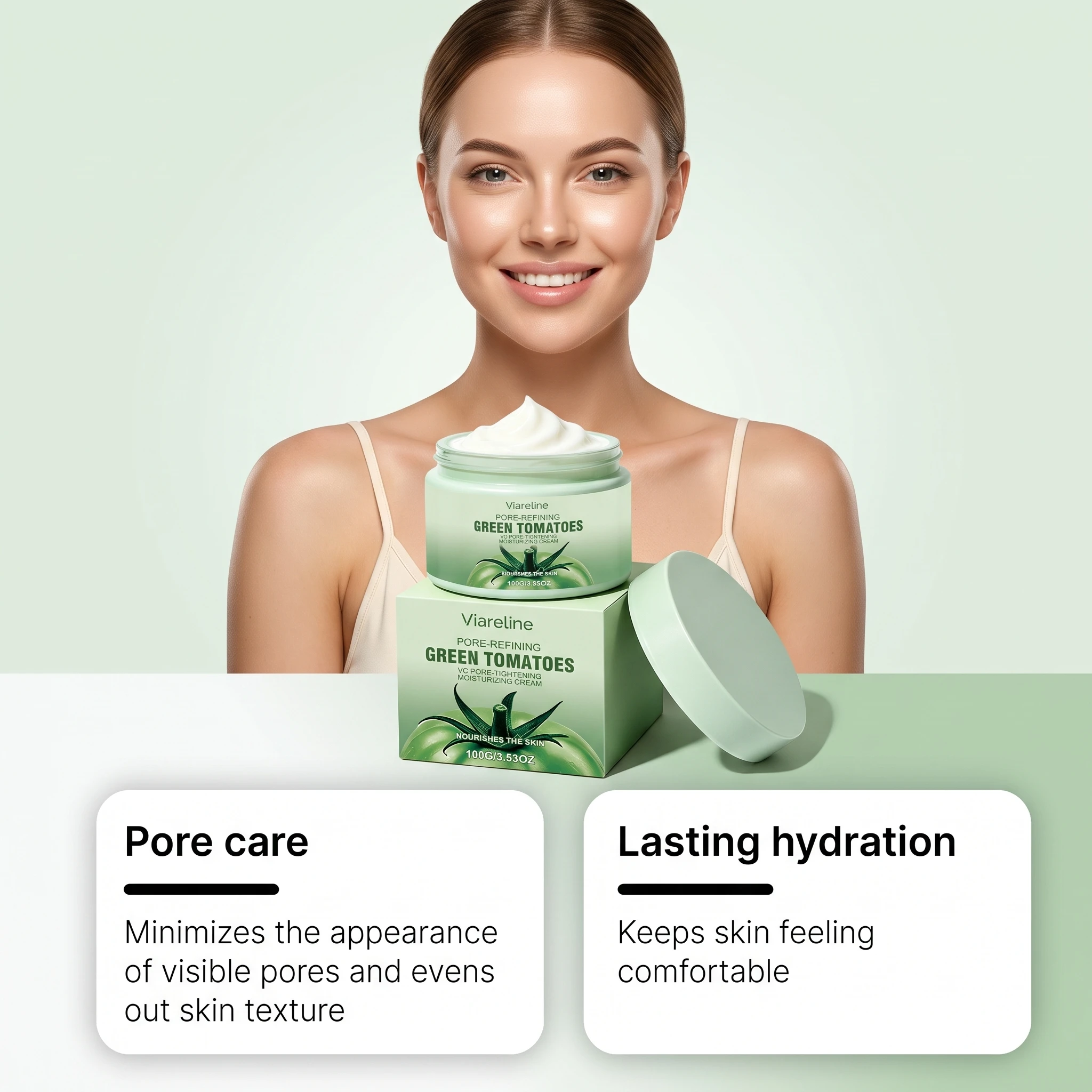 Pore Minimizing Moisturizer Cream With Vitamin C Hydrating Smooth Texture Oil Balance Care Tightening Enlarged Pores Face Cream