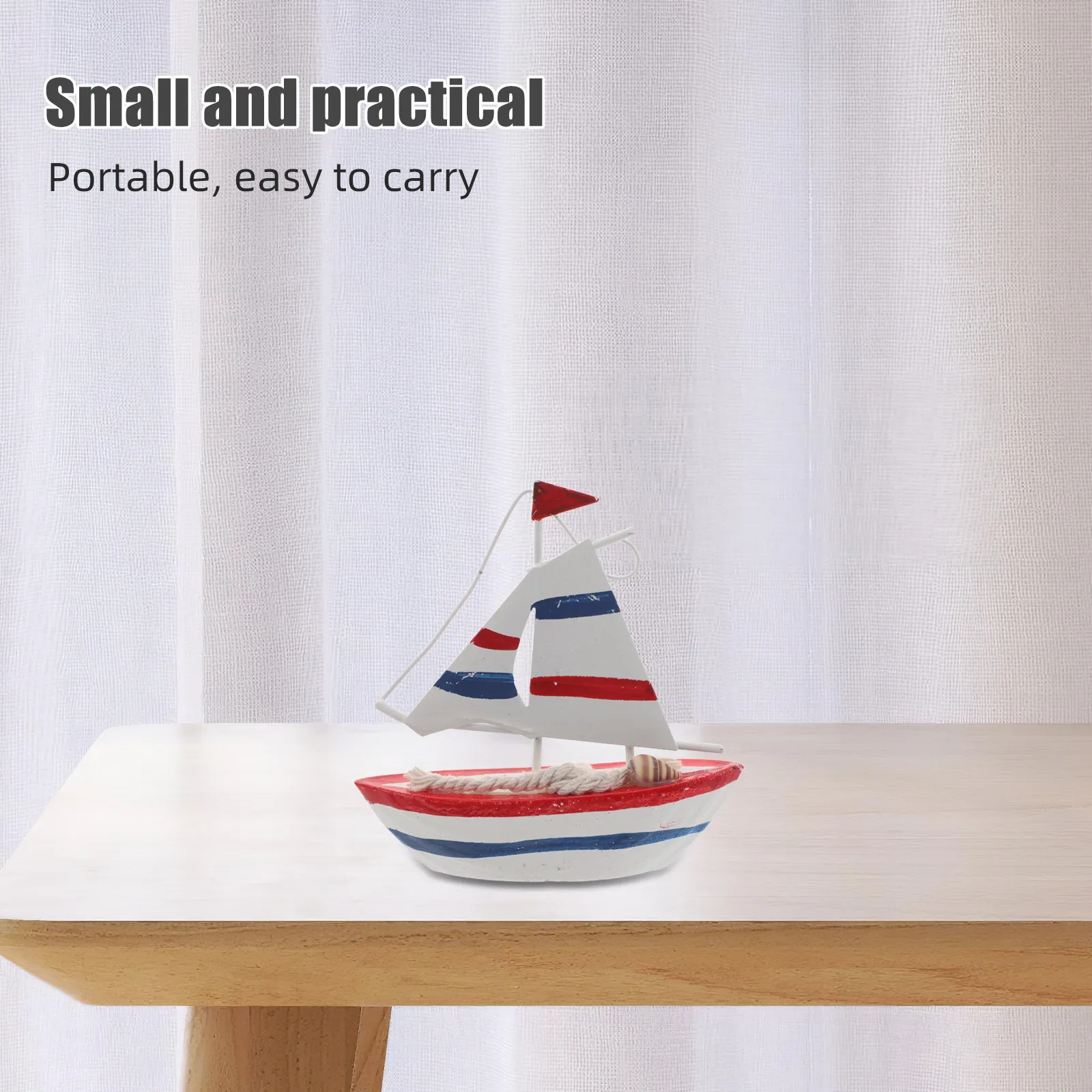 Wood Sailboat 11Cm Miniature Nautical Ship Coastal Table Decor Nautical Party Centerpiece Seaside Home Decor Wooden Boat