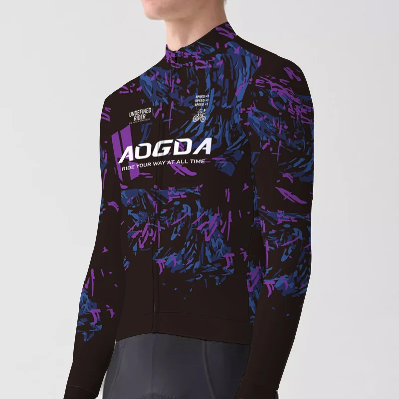

AOGDA Winter Pro Team Bicycle Clothing,Keep Warm Long Sleeve Mtb Road Bike Jersey, Aero Thermal Fleece Cycling Jersey