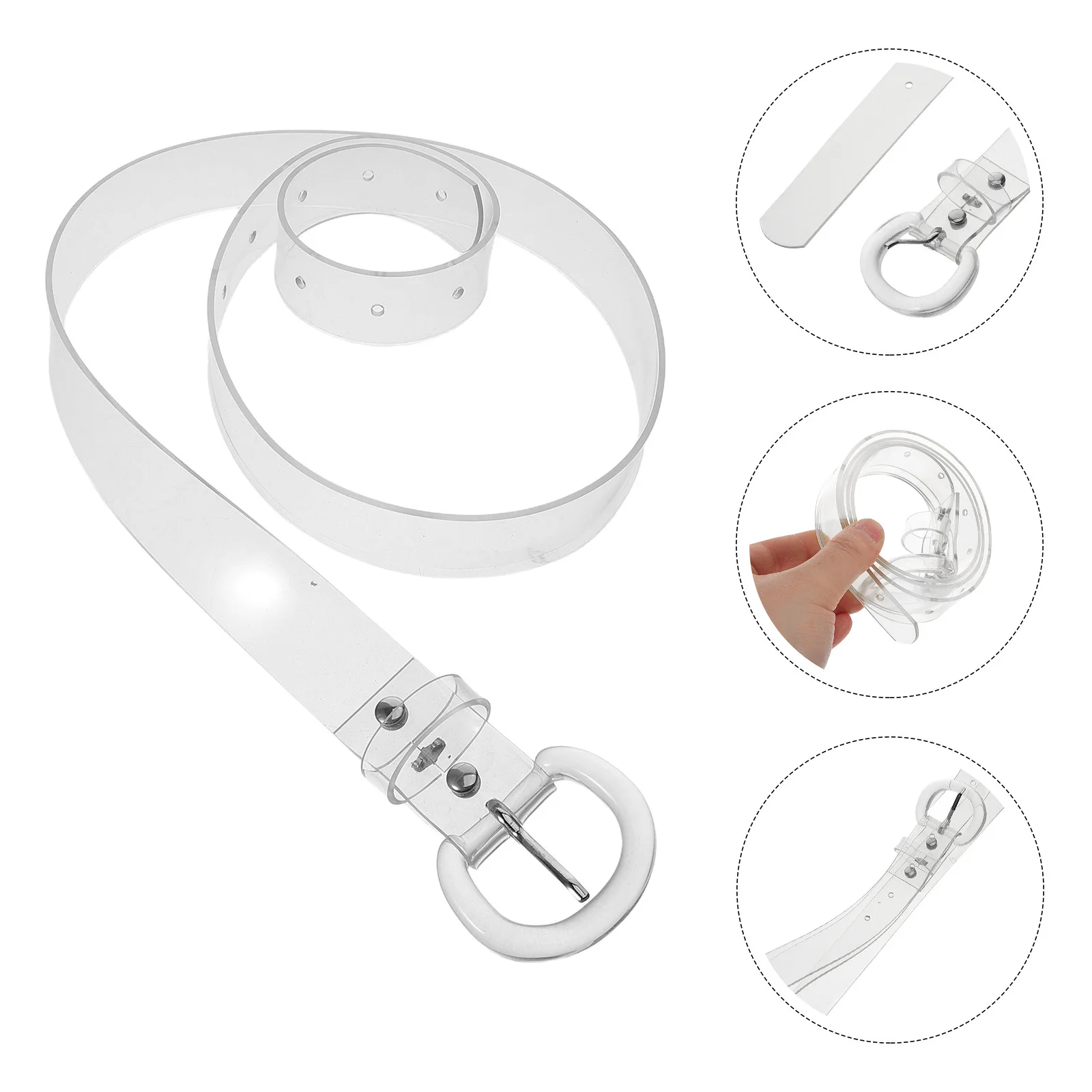 

Durable Transparent Waist Belt Stylish Versatile Clear Design for Various Styles Occasions Adjustable Length Comfortable PVC
