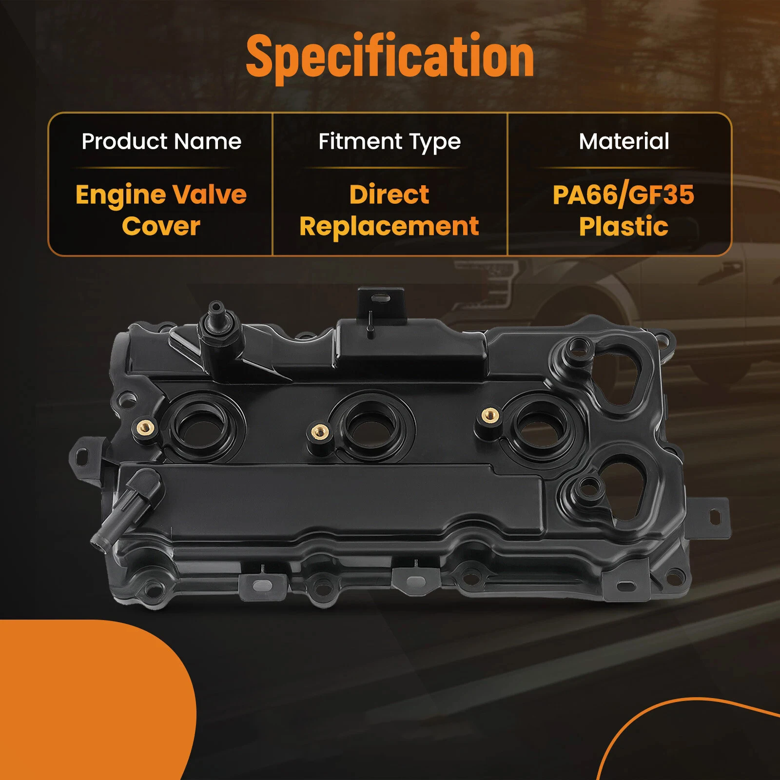 

2pcs Valve Covers Set W/Gasket Screw Oil Cap Cam Rocker Cover Wear Resist Camshaft Rocker Cover OE 13264-9N00A 13264-9N00B