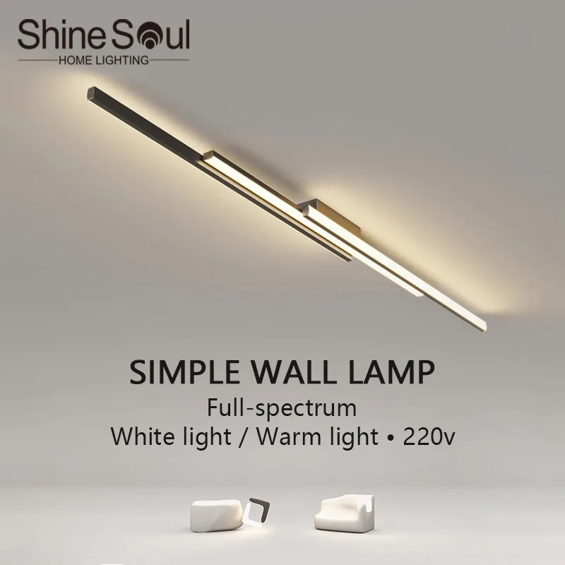 

Modern Simple Line Ceiling Light LED Long Strip Wall Lamp Dimmable Living Room Bedroom Background Staircase Aisle Decor Lighting