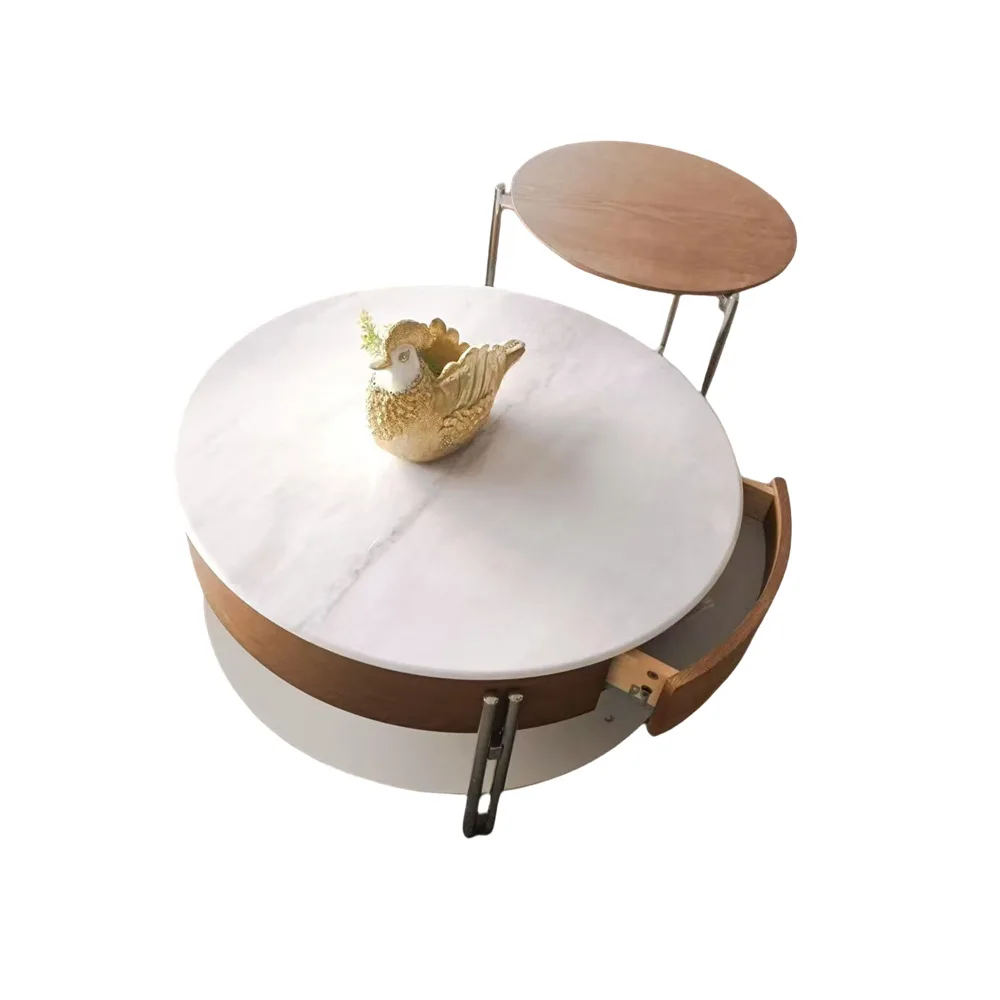 Size round supercrystalline stone small apartment living room microcrystalline stone round household storage coffee table