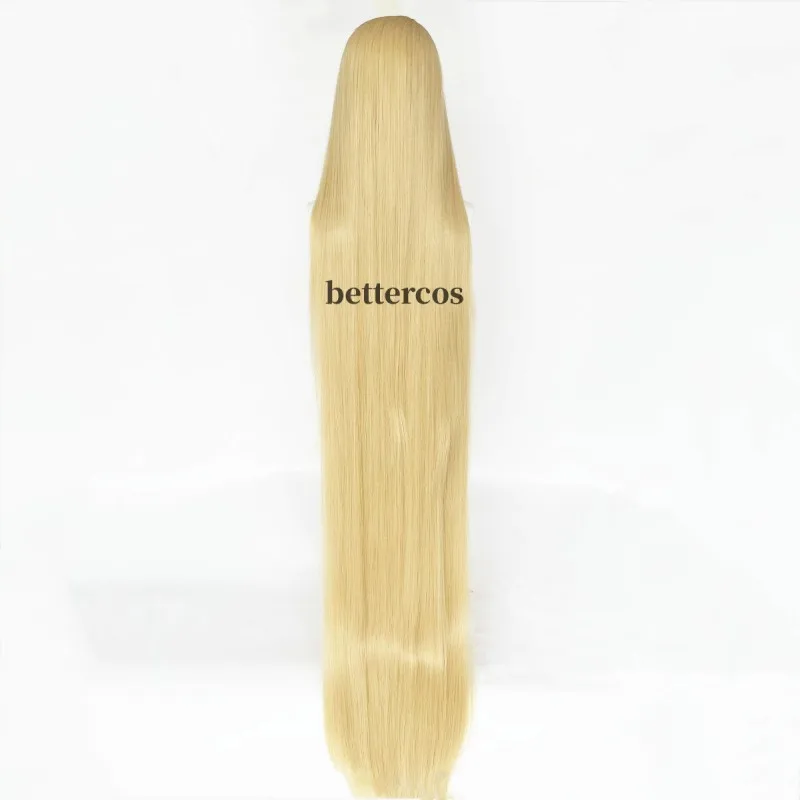 High Quality Tangled Princess 150cm Straight Blonde Super Long Cosplay Wig Synthetic Hair Anime Wig + Wig Cap