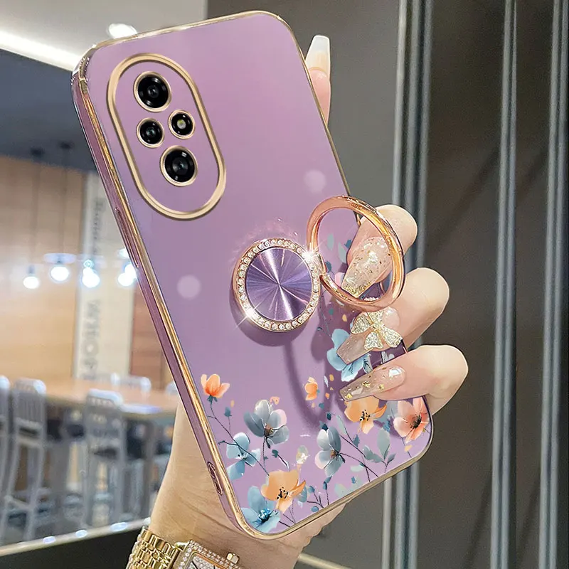 حبة حزام الحبل لطيفة الأزرق زهرة حامل هاتف حافظة لهاتف هواوي الشرف 9X Pro 60 70 80 90 100 200 300 Pro Ultra Y9s