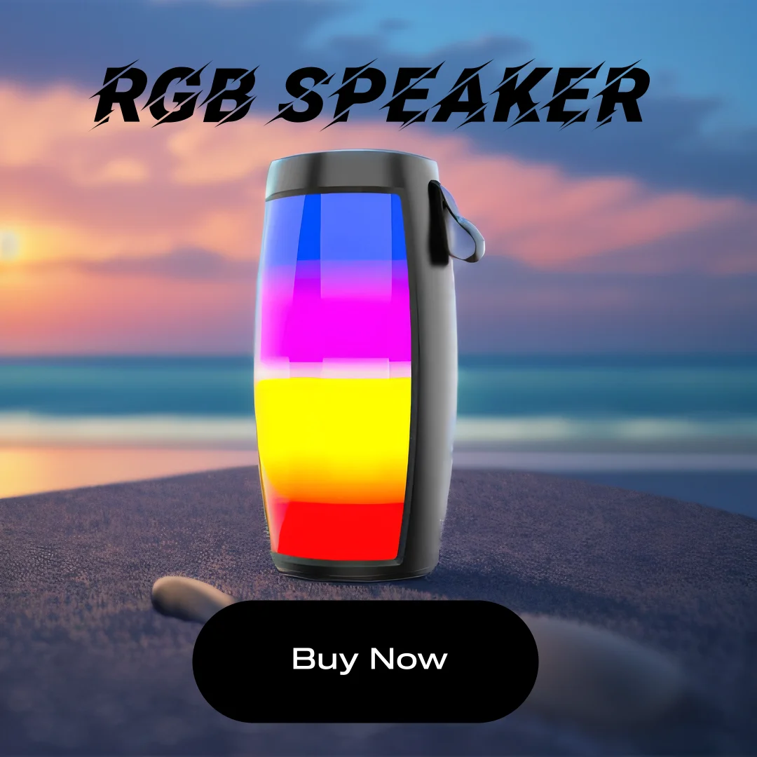 Portable Wireless Bluetooth Speaker Built in High Capacity Battery Powerful Sound Box Subwoofer with RGB For Long Term Playback