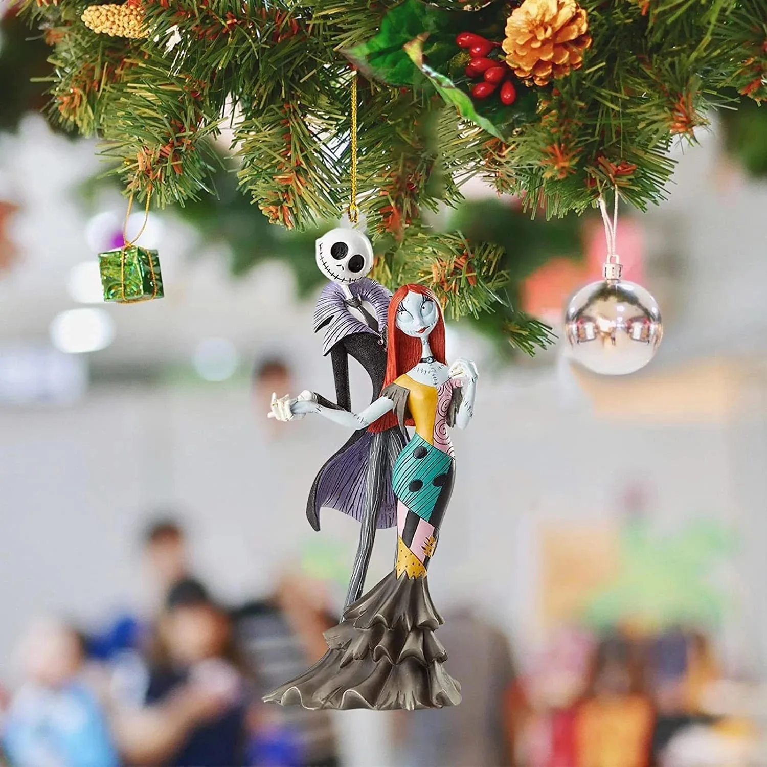 Disney Nightmare Before Christmas Jack and Sally Hanging Ornament Christmas Tree Decorative for Action Figure Kids New Year Gift