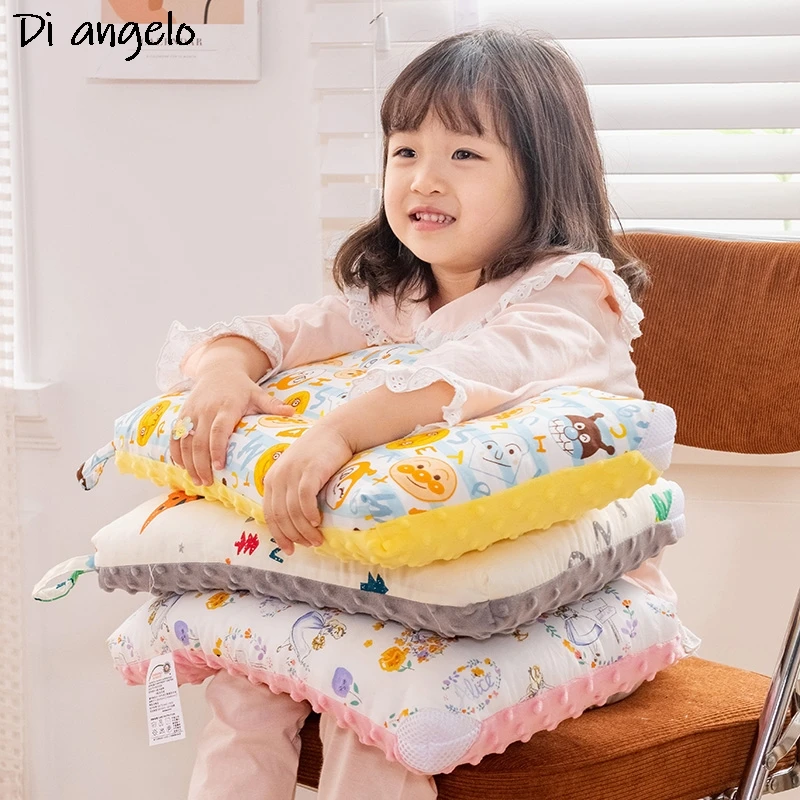 25 Colors Cartoon Cotton Children's Sleep Support Doudou Velvet Sleeping Pillow Printed Soft Washable Pillws 1PC #/