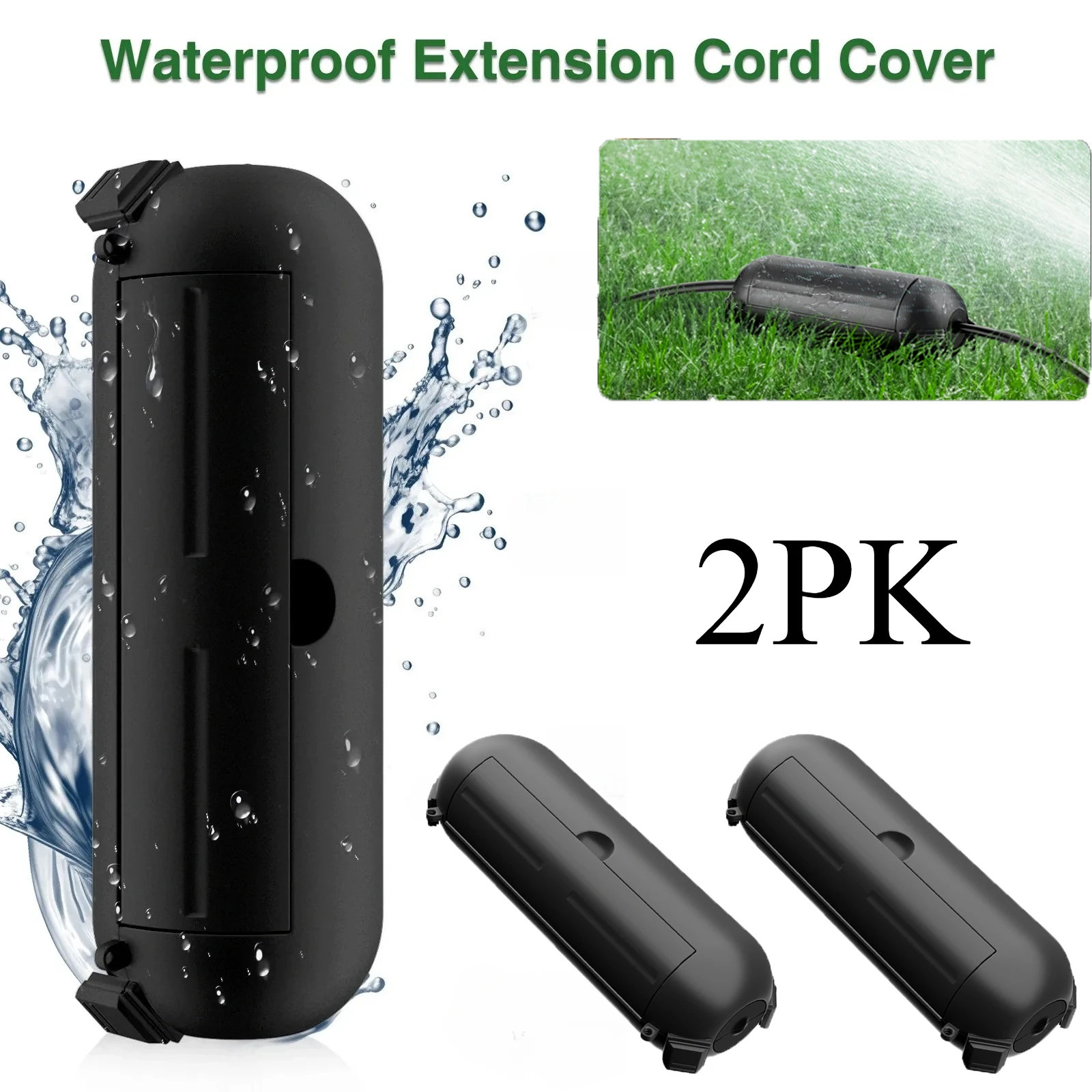 2Pcs Outdoor Electrical Boxes Waterproof Covers for Power Strip/Outdoor Plug Weatherproof Connection Boxes Extension Cord Cover