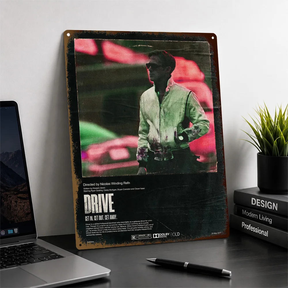 Drive Driver Elevator Scene Aluminum Poster Customized Metal Sign Film Icon Wall Art Ideal For Collector Dens And Living Rooms