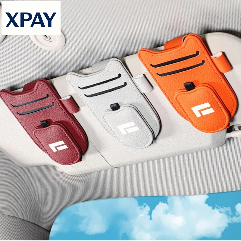 New For Jishi Polestone 01 Rox 01 2023-2025 Multi-functional Car Glasses Holder Sun Visor Storage Box Sunglasses Card Holder