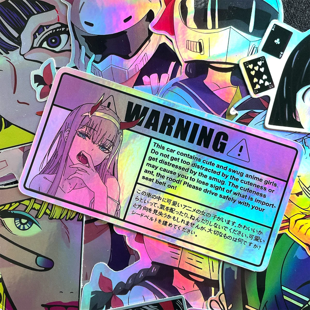 32개 레이저 애니메이션 뷰티 스티커 미적 그래피티 데칼 오토바이 자동차 자전거 헬멧 JDM 로고 액세서리 DIY 스티커 팩