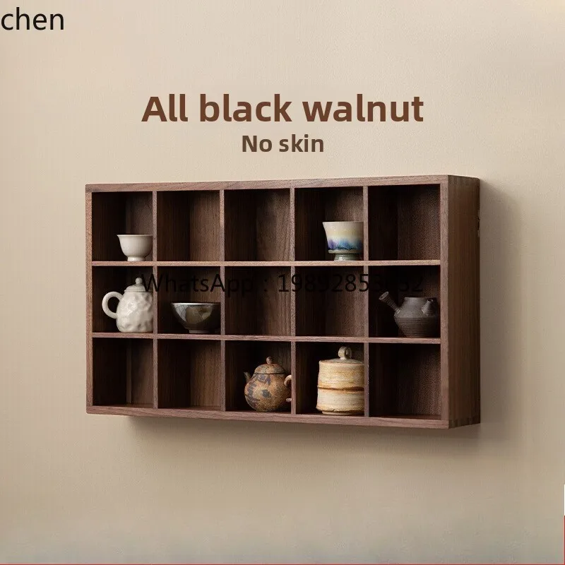 W1  Duobao Pavilion Wall Shelf Zisha Pot Tea Set Wall Mounted New Chinese Bogu Shelf