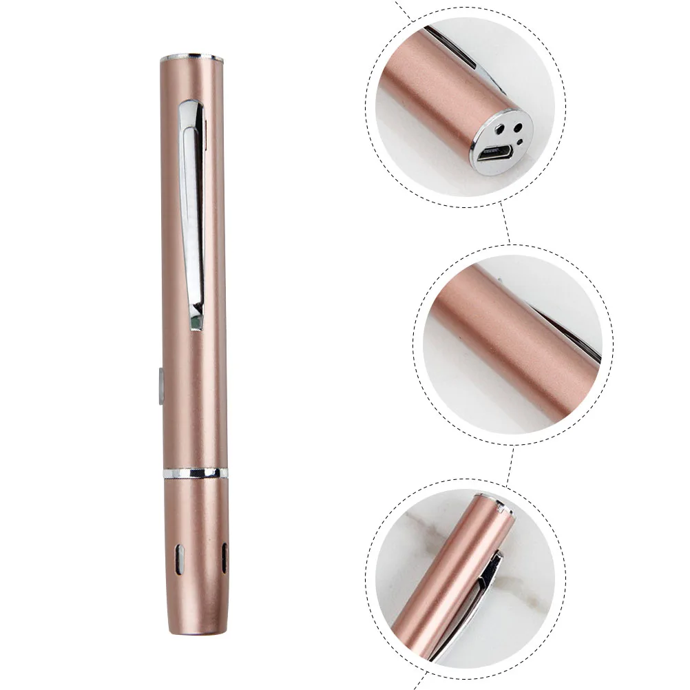 

Medical Flashlight Inspection Lamp Pen Shaped LED Beam Electric Torch Examination Zinc Alloy USB Rechargeable Dual Layers Beads