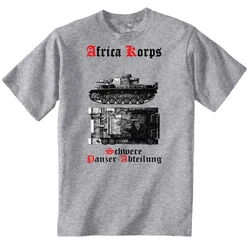 Africa Corps Heavy Panzer Department Panzer III Tiger Tank T-Shirt. Cotton Short Sleeve O-Neck Mens T Shirt New