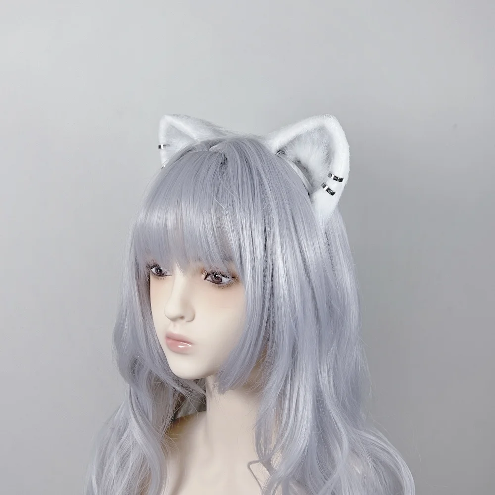 New Game Arknights Schwarz Cosplay Prop Cat  Ears Hairhoop Earrings Headwear Beast Costume Accessories Hand Made Work