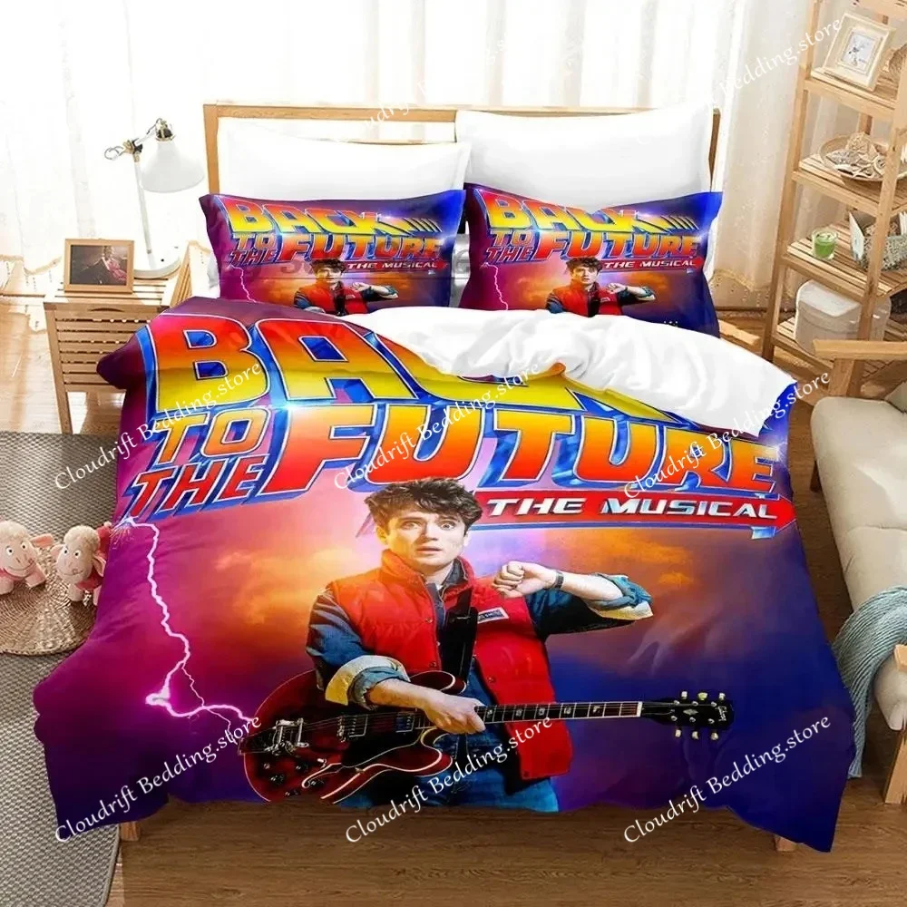

2024 Back To The Future Bedding Set Boys Bedroom 3D Printed Duvet Cover Set Single Double Queen King Size Quilt Cover Pillowcase