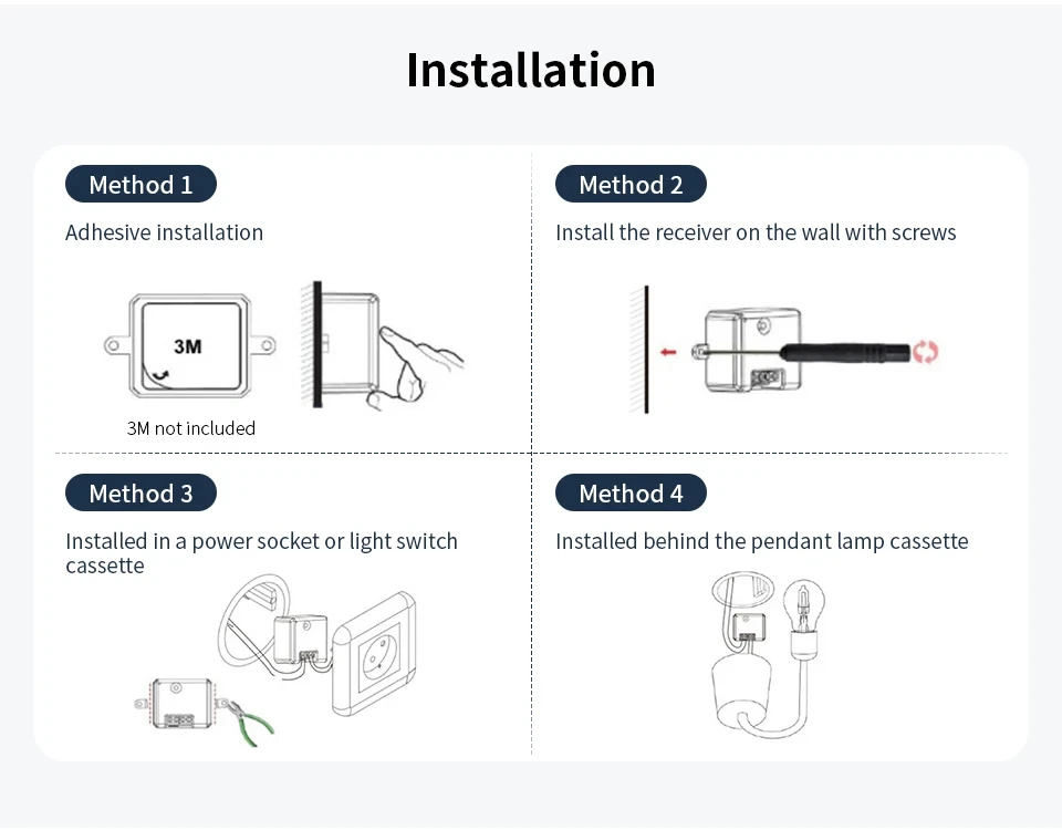 KEBIDUMEI RF 433MHz Drahtloser Fernbedienungs-Lichtschalter AC 220V 110V 10A Controller EIN/AUS-Sender Relais-Empfänger für LED – Detail 11