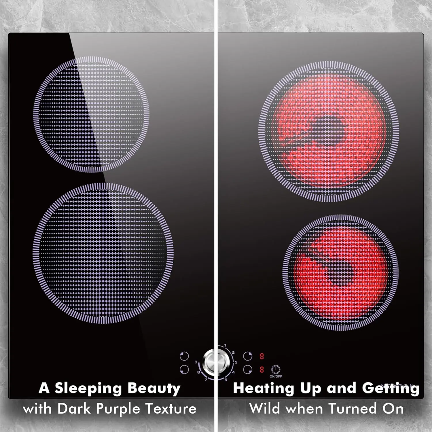 เตาเซรามิก NOXTON 4 โซน สีดํา 6000W มีสายฮาร์ด 220-240V ในตัว ระบบสัมผัสและปุ่มควบคุมหนึ่งปุ่ม ไฟแสดงความร้อน (ไม่มีปลั๊ก)