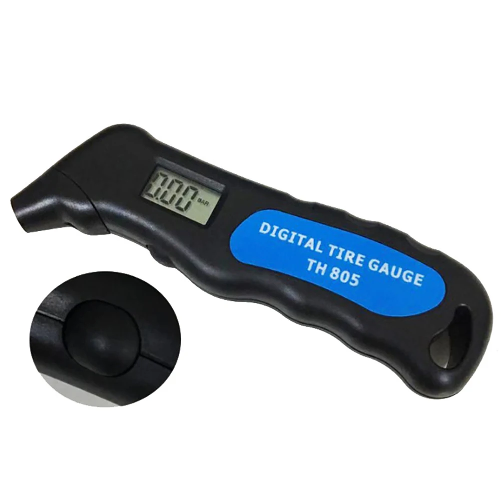 

TH805 LCD Digital Tire Pressure Gauge Handheld Tire Pressure Monitor Anti-Slip Grip 3V Button Battery Powered For Truck Bicycle