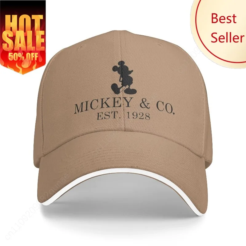 

Mickey and Co Est 1928 Baseball Cap Casual Cartoon Sandwich Hat Men Women Polyester Hats Cap Fishing