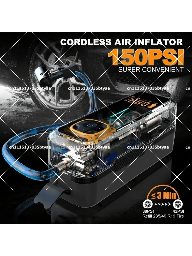 12V Car Air Compressor Digital Tire Inflator with Pressure Gauge for Cars and Two-Wheelers