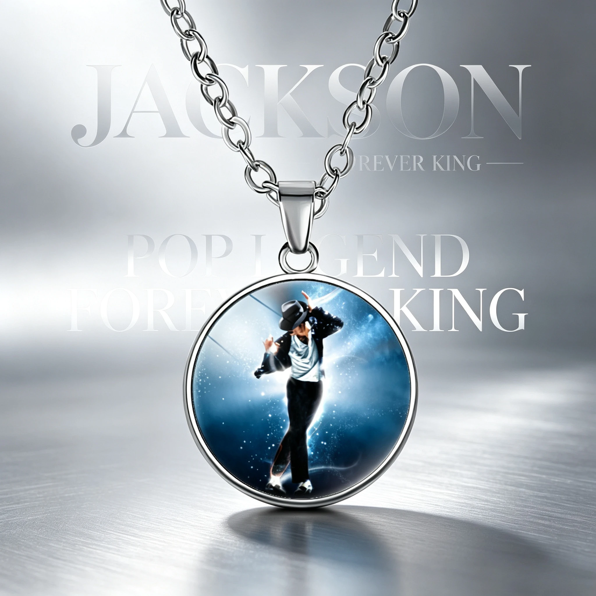 2026 New Michael Jackson Necklace for Girls Drip Oil Alloy Neck Chain Retro The King of Pop MJ Charms Accessories Party Wear view 6