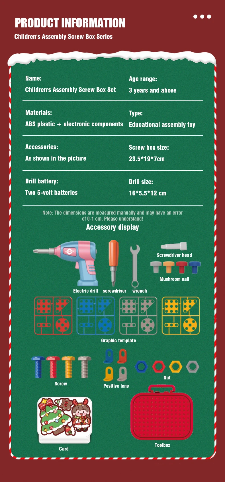 DIY Montage-Elektroschrauber-Spielzeugset Weihnachtsgeschenke Kinder-Reparatur-Werkzeugkasten Kreative Spiele Lernspielzeug für Kinder – Detail 15
