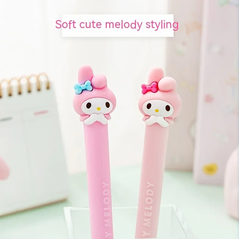 Sanliou Neutral Pen Melody Kitty Cat Corner Cartoon High Beauty Primary School Lovely Silicone Black Water Pen Stu Stationery